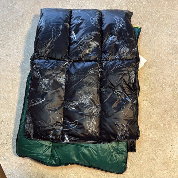 Stio 800 fill down butterfly print color block yellow pink women’s scarf NWT - Picture 8 of 9